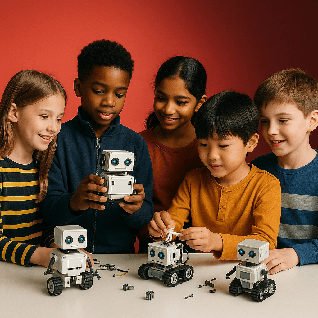 Nexora students building robots